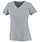 LADIES WICKING V-NECK TEE GREY Front Angle Left
